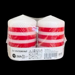 IKEA VINTERFINT Unscented Stripe 4" Pillar Candle